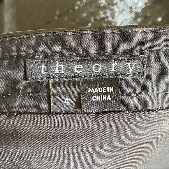 Theory Berdin Mini Black Skirt Patent Leather Zip Lambskin Size 4 - Picture 13 of 13